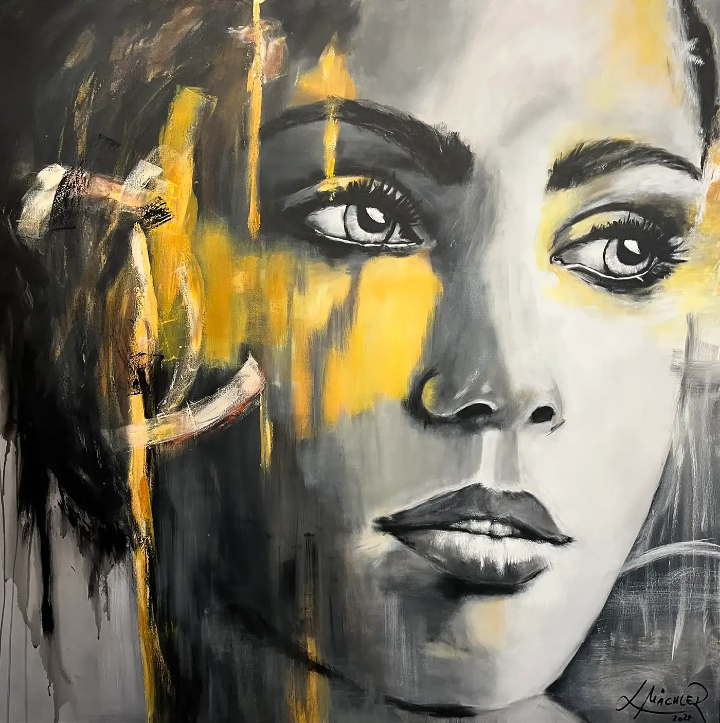 ohne Titel Kunstwerk. Ein Porträt einer Frau